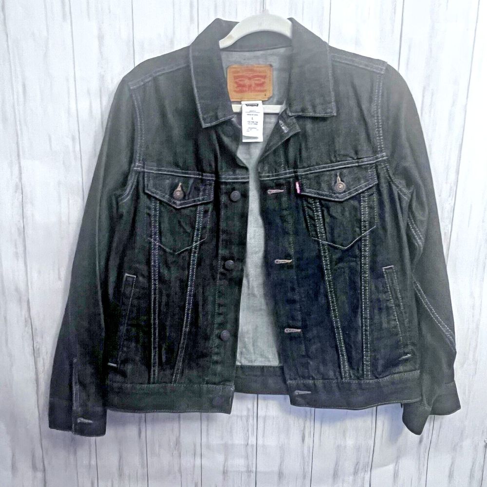 SOLD Levi’s Denim Jean Jacket Trucker Youth Kids L Dark Blue 12-13 yr